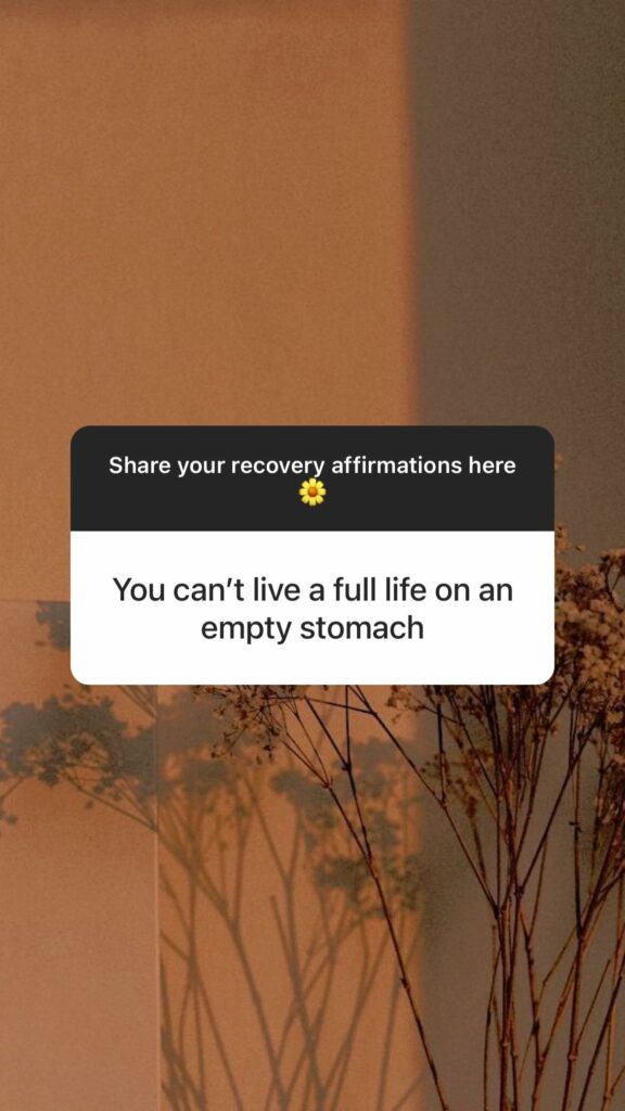 you can't live a full life on an empty stomach