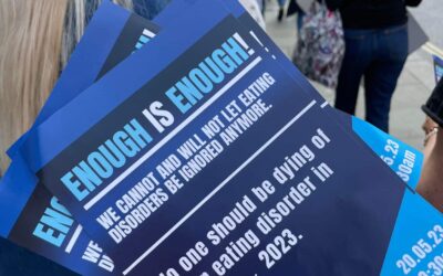 dump the scales march and leaflets for eating disorder recovery, in westminster by hope virgo