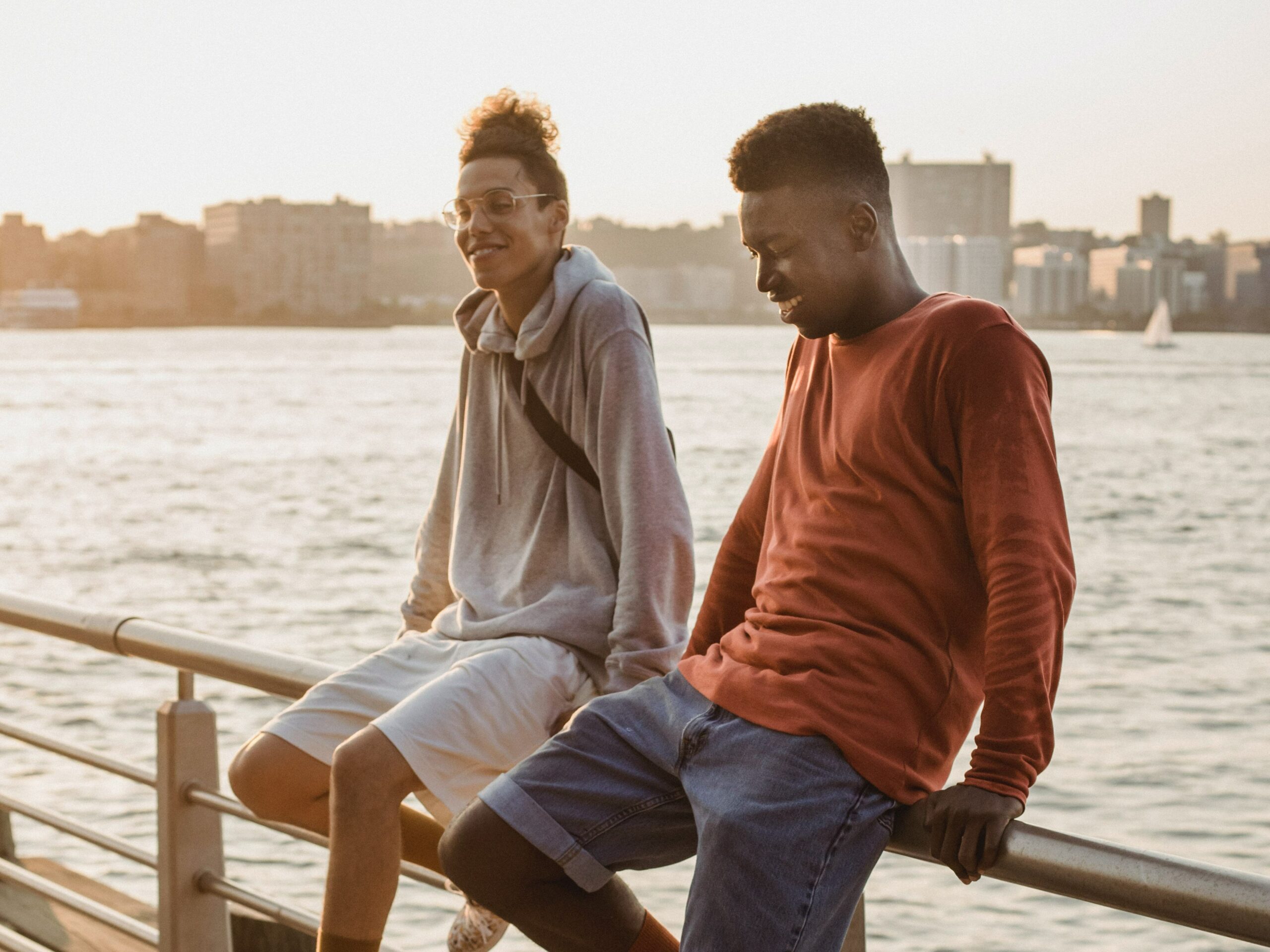 Woman sitting outside thinking