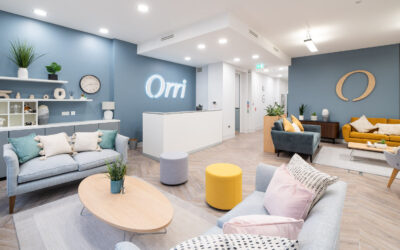 A shot of reception at Orri eating disorder treatment clinic in London, UK.