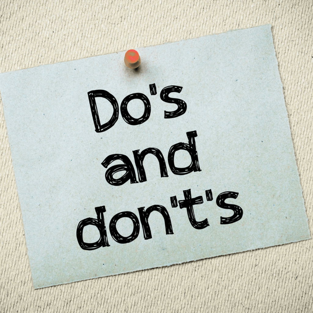 Note on pin board that says do's and don'ts for a post about supporting a loved one with anorexia